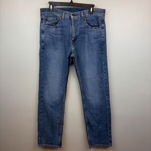 Levis 506 Jeans Mens 33x32 Blue Regular Straight Stretch Denim Medium Wash